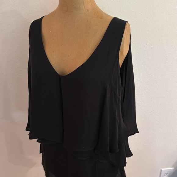 Kobi Halperin sz S Black Layered silk Blouse great pre owned condition - Picture 5 of 7